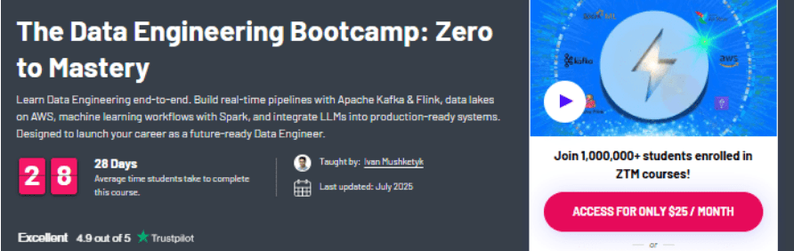 [zerotomastery] Буткемп по дата-инженерии: от нуля до мастера